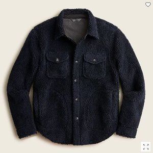 NWT - J.Crew Nordic sherpa-fleece shirt-jacket - Small - darkest indigo blue